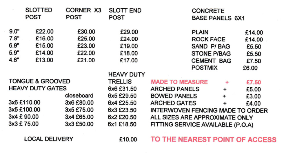 timber fence products